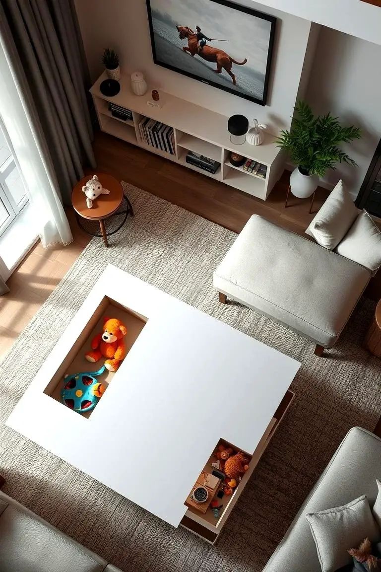 Multi-Functional Coffee Table Storage