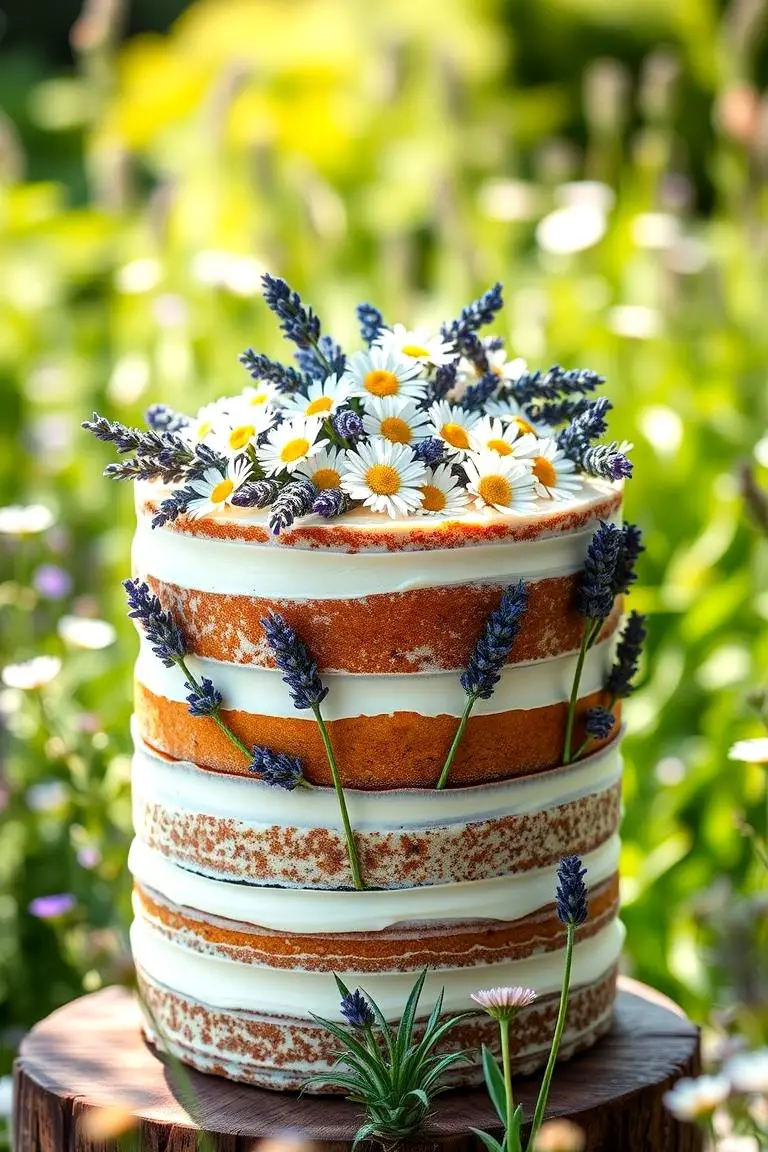 Garden Inspired Naked Cake