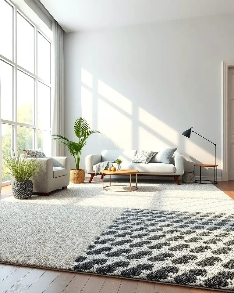 Cozy Grey and White Textured Rugs