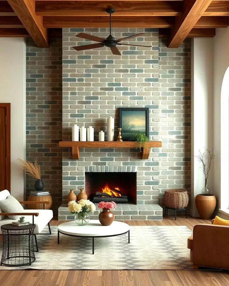 Rustic Olive Green Brickwork