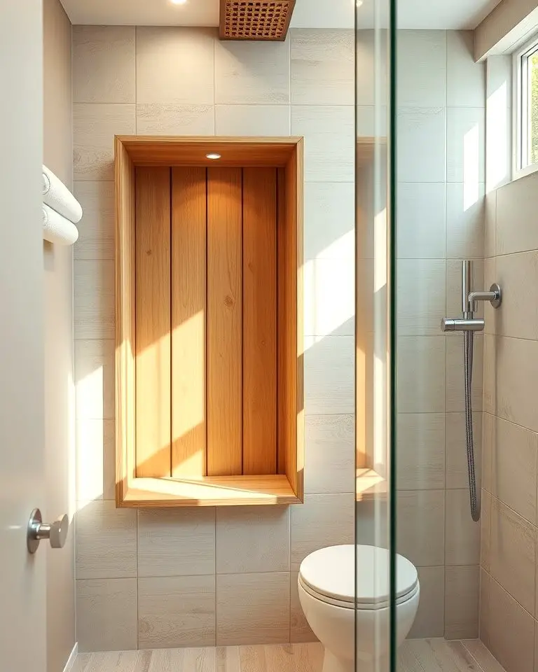 Waterproof Wooden Shower Niche