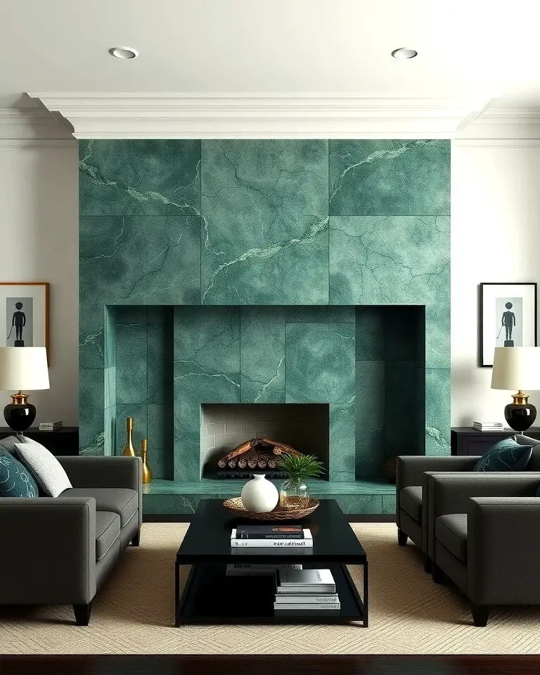 Dramatic Jade Stone Surround