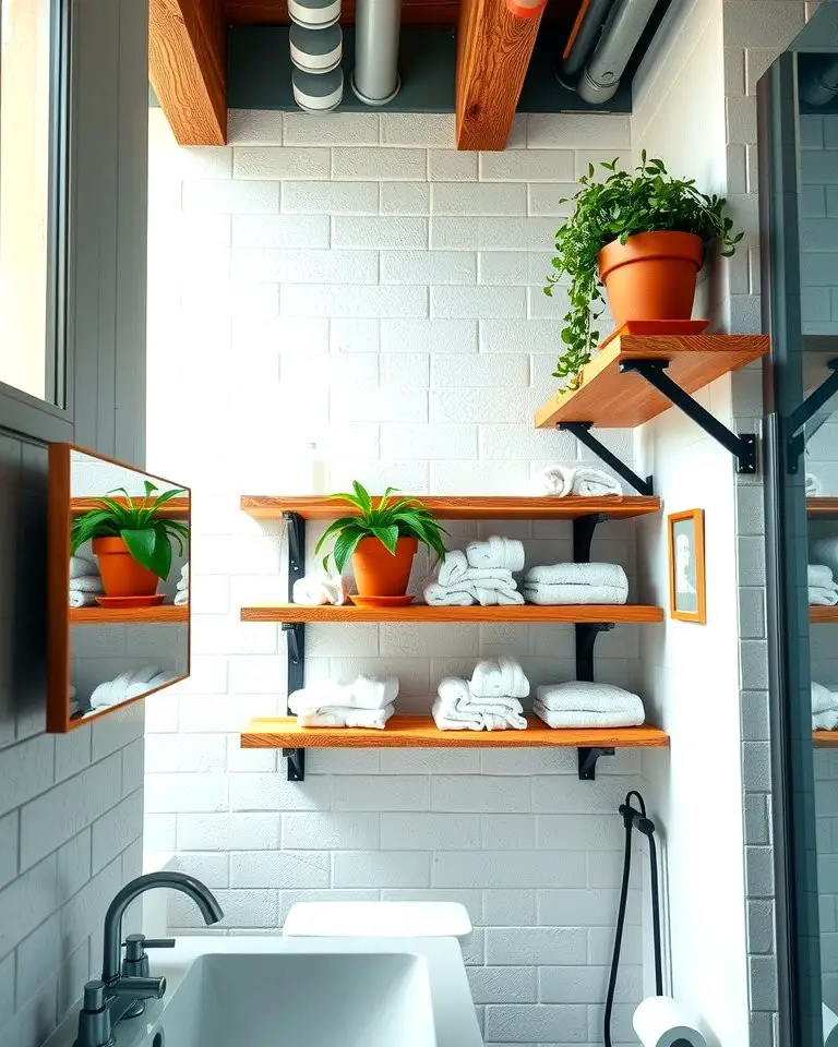 Open Shelving with Metal Brackets