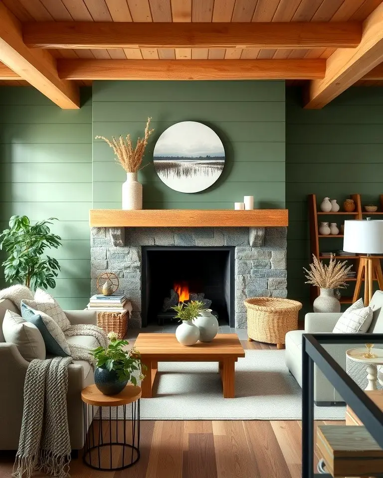 Moss Green Shiplap Feature