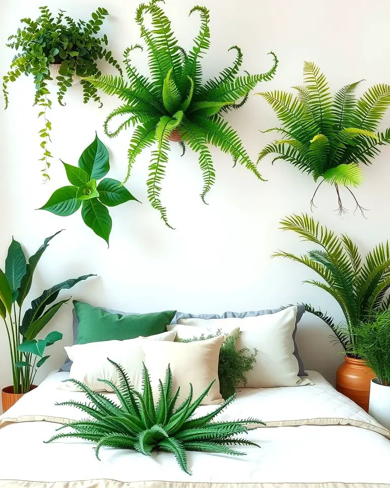 Natural Green Plants with White Backdrops
