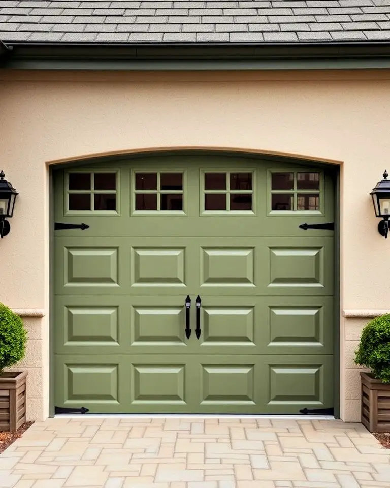 Olive Green Garage Door for Subtle Sophistication