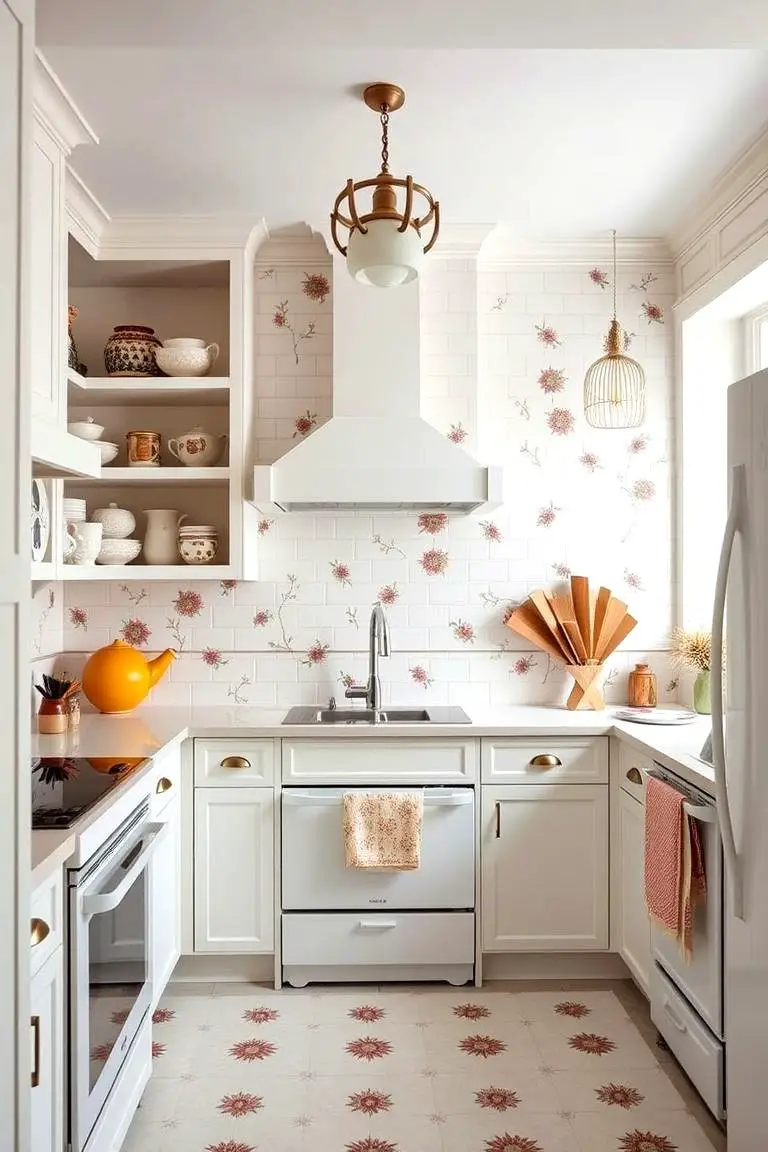Artistic Flair in a White Kitchen