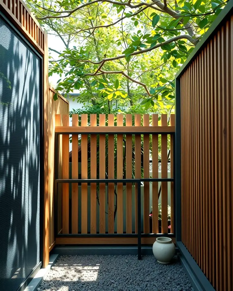 Zen Inspiration with Wooden Slats and Metal Screens