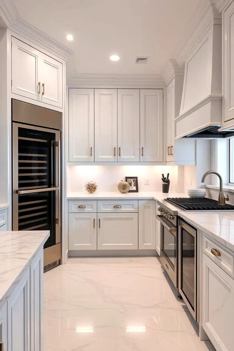 High-End White Kitchen with Luxe Finishes