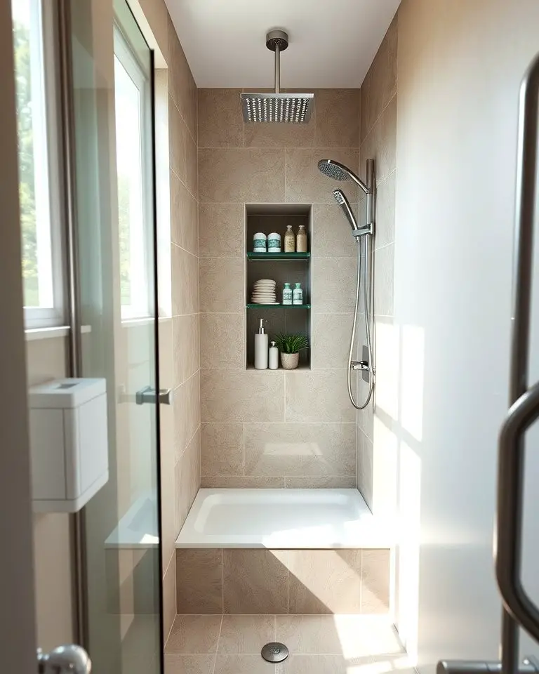 Corner Shower Niche for Compact Spaces
