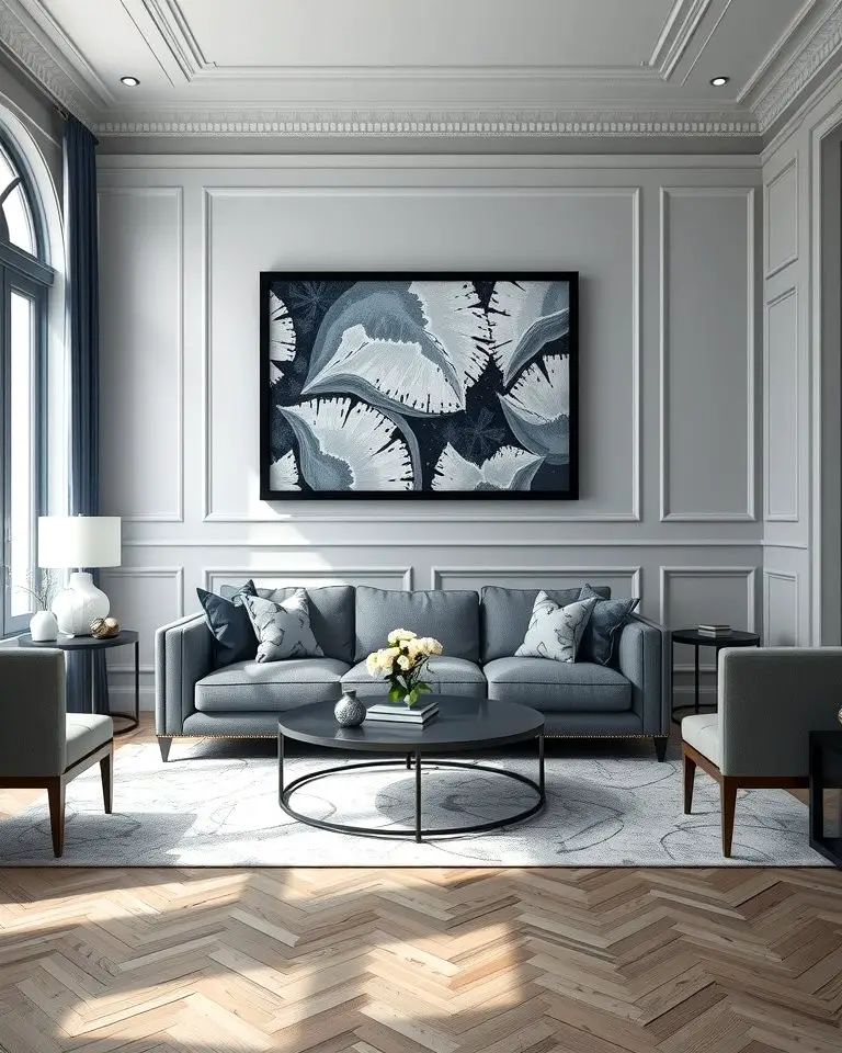 Statement Grey and White Artwork