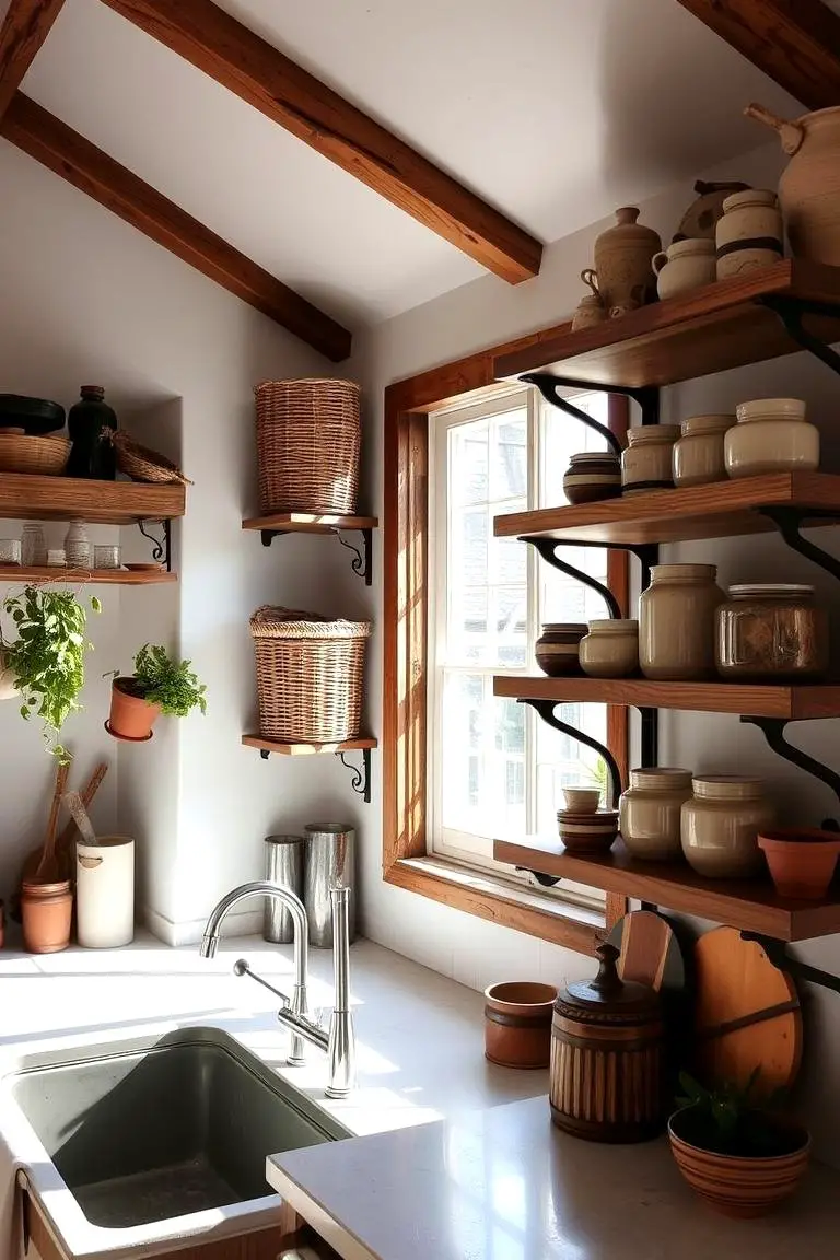 Rustic Open Shelving