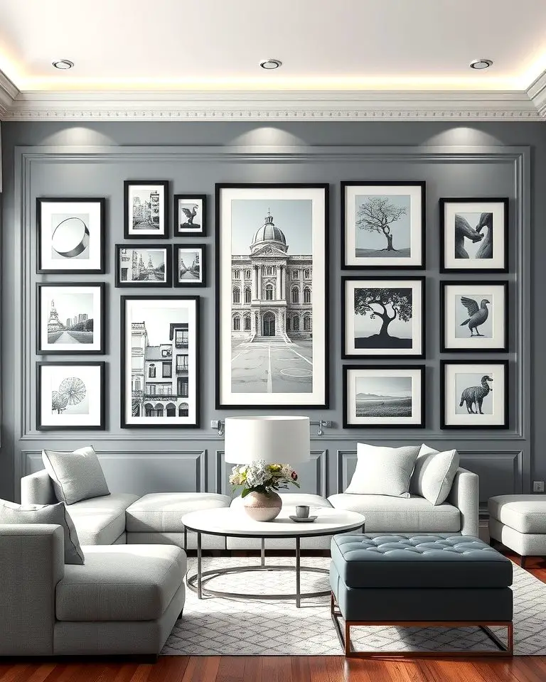Grey and White Gallery Wall