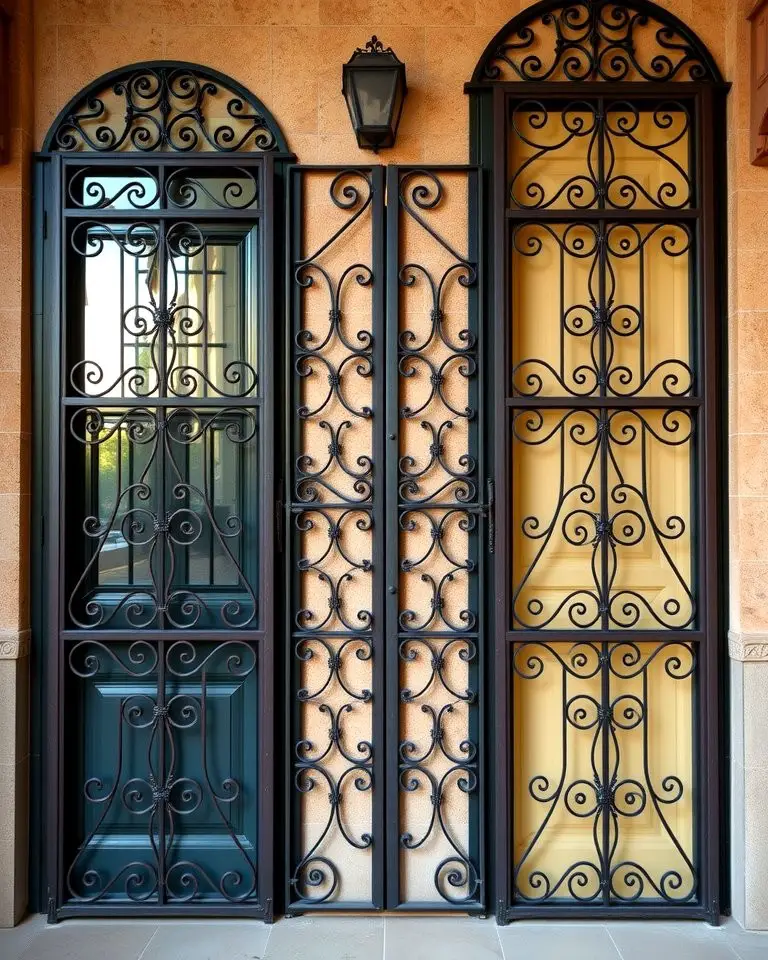 Wrought Iron Grilles on Doors