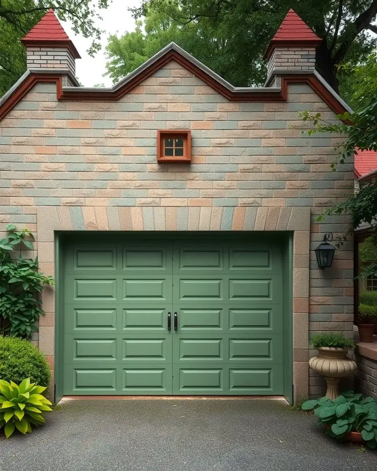 Moss Green Garage Door for a Natural Aesthetic