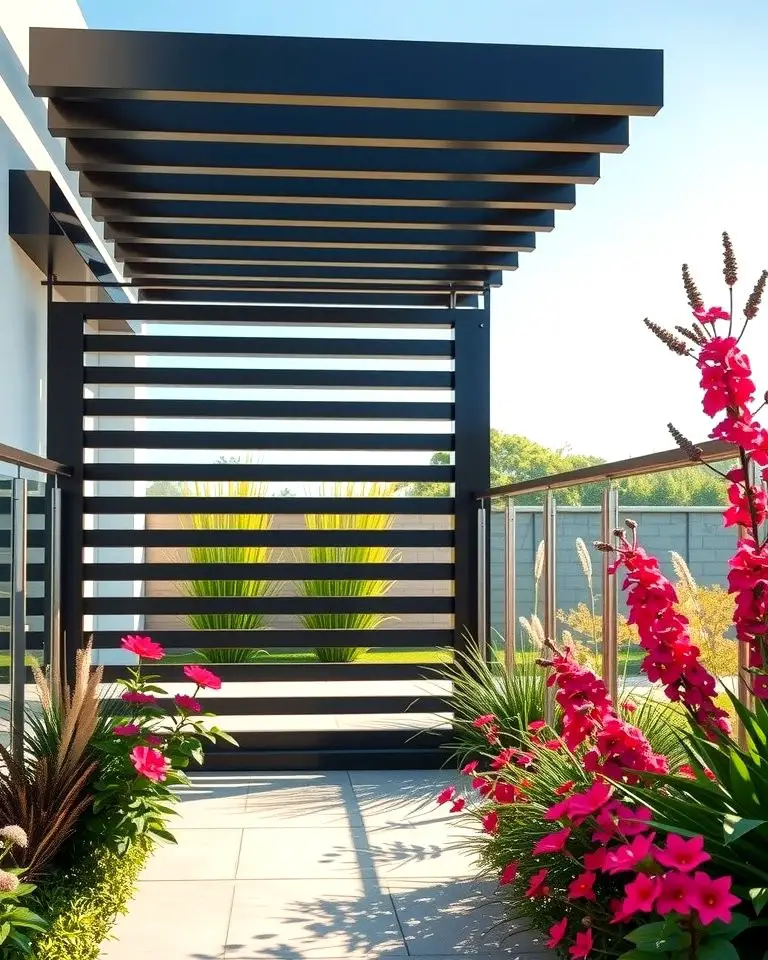 Modern Black Horizontal Slats