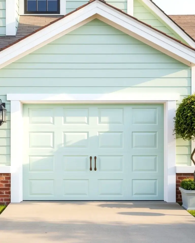 Seafoam Green Garage Door for Coastal Elegance