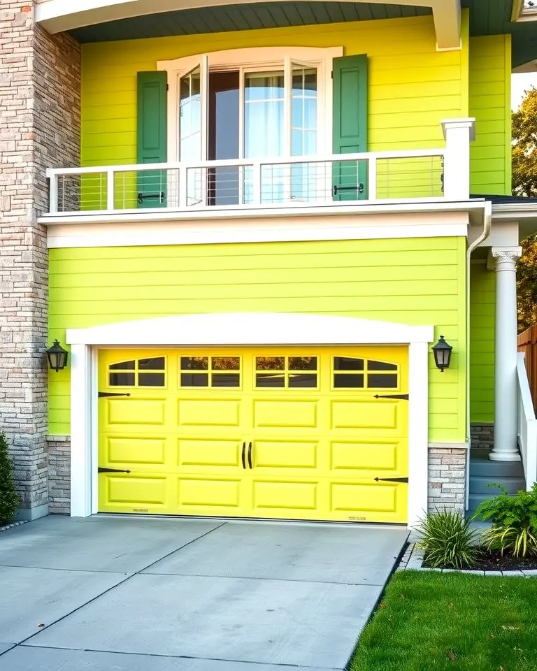 Lime Green Garage Door for a Playful Touch
