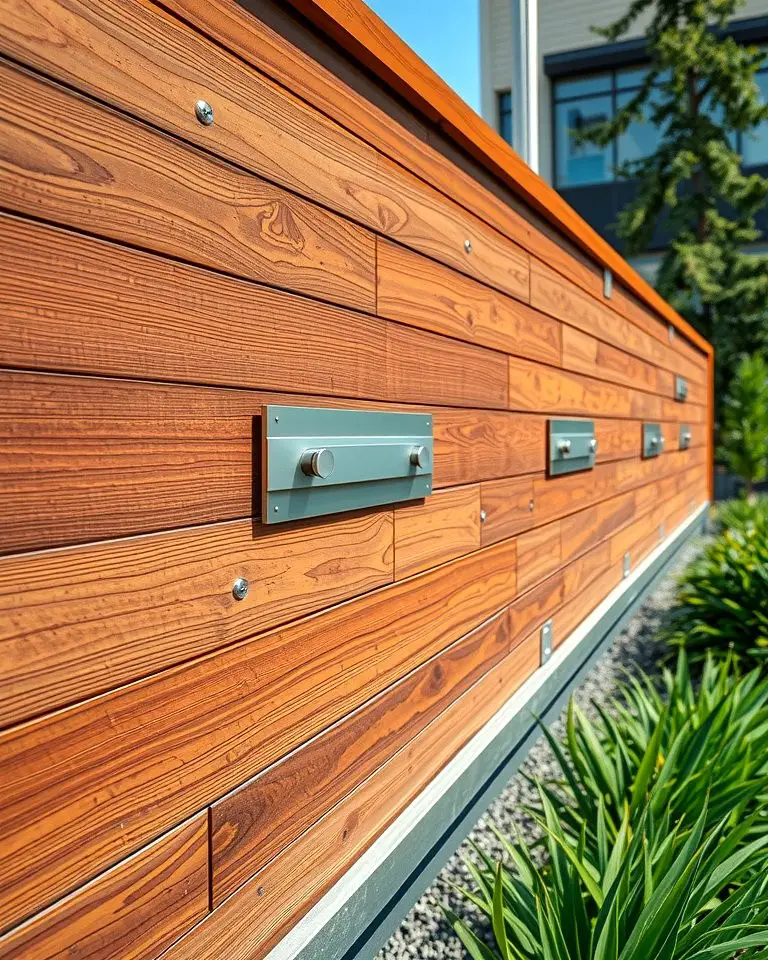 Horizontal Fence with Metal Accents