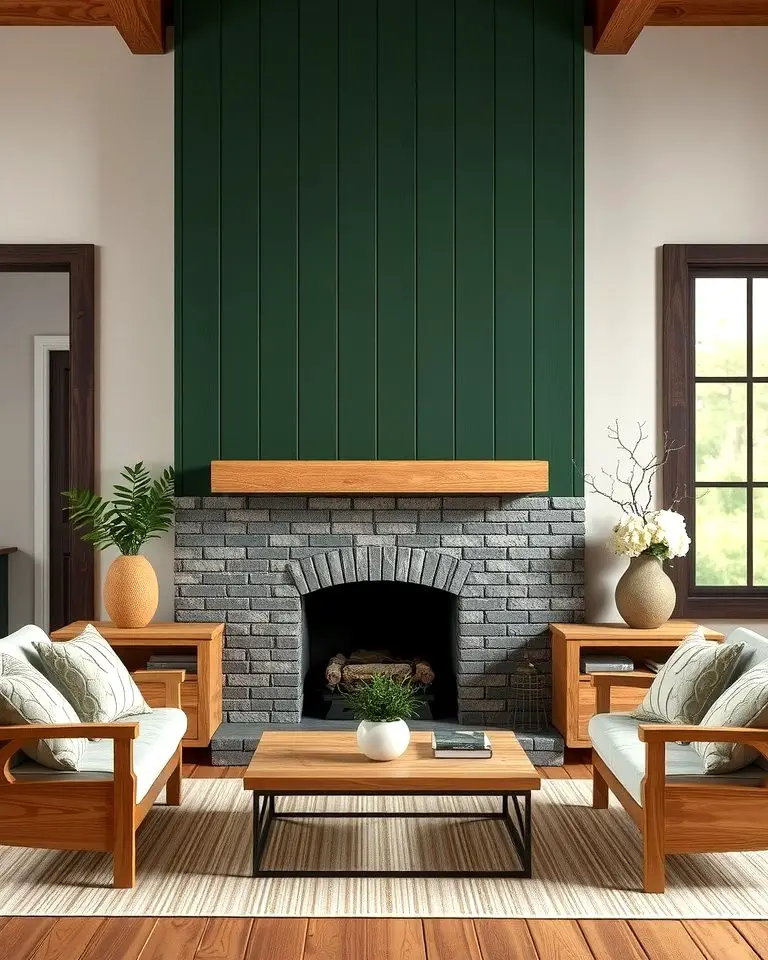 Dark Green Shiplap Surround