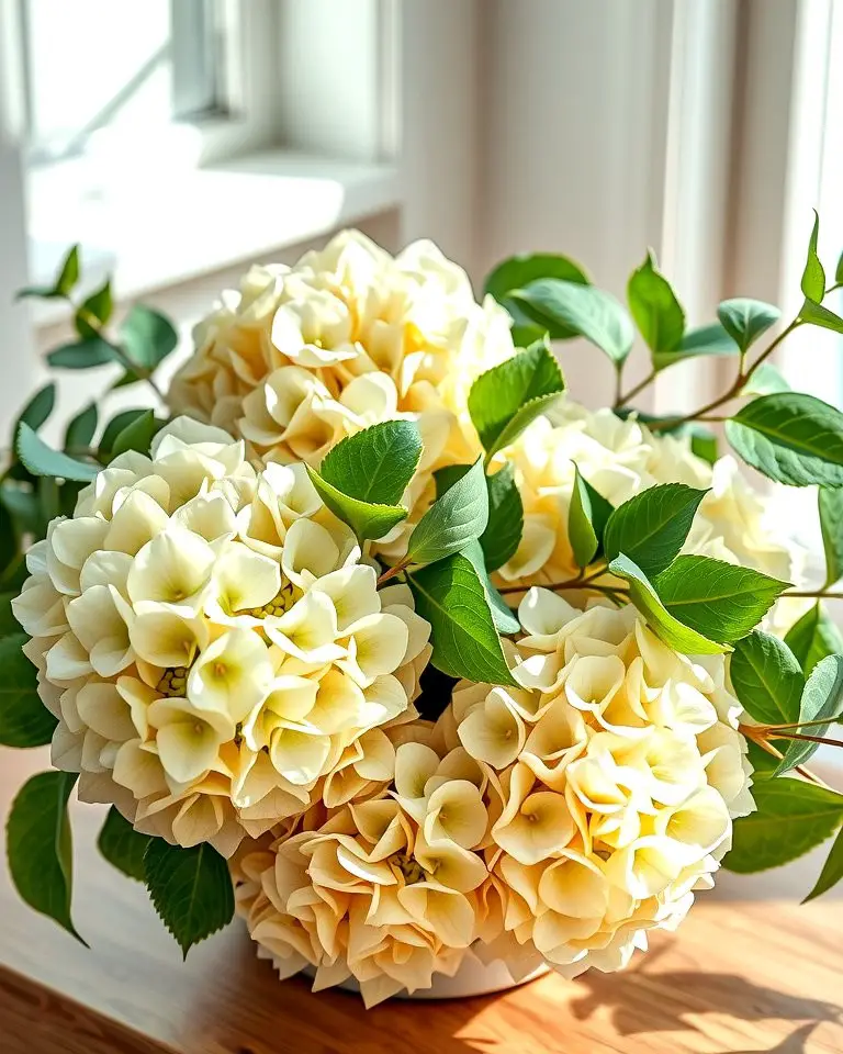 Hydrangeas Paired with Eucalyptus