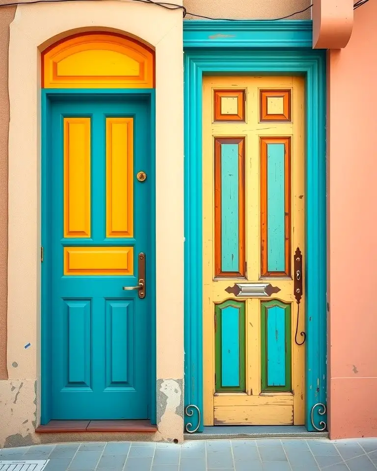 Brightly Painted Doors with Bold Colors