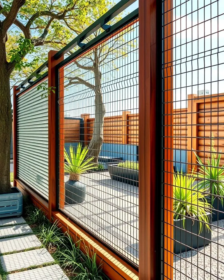 Industrial Modern with Expanded Metal Mesh and Wooden Framing