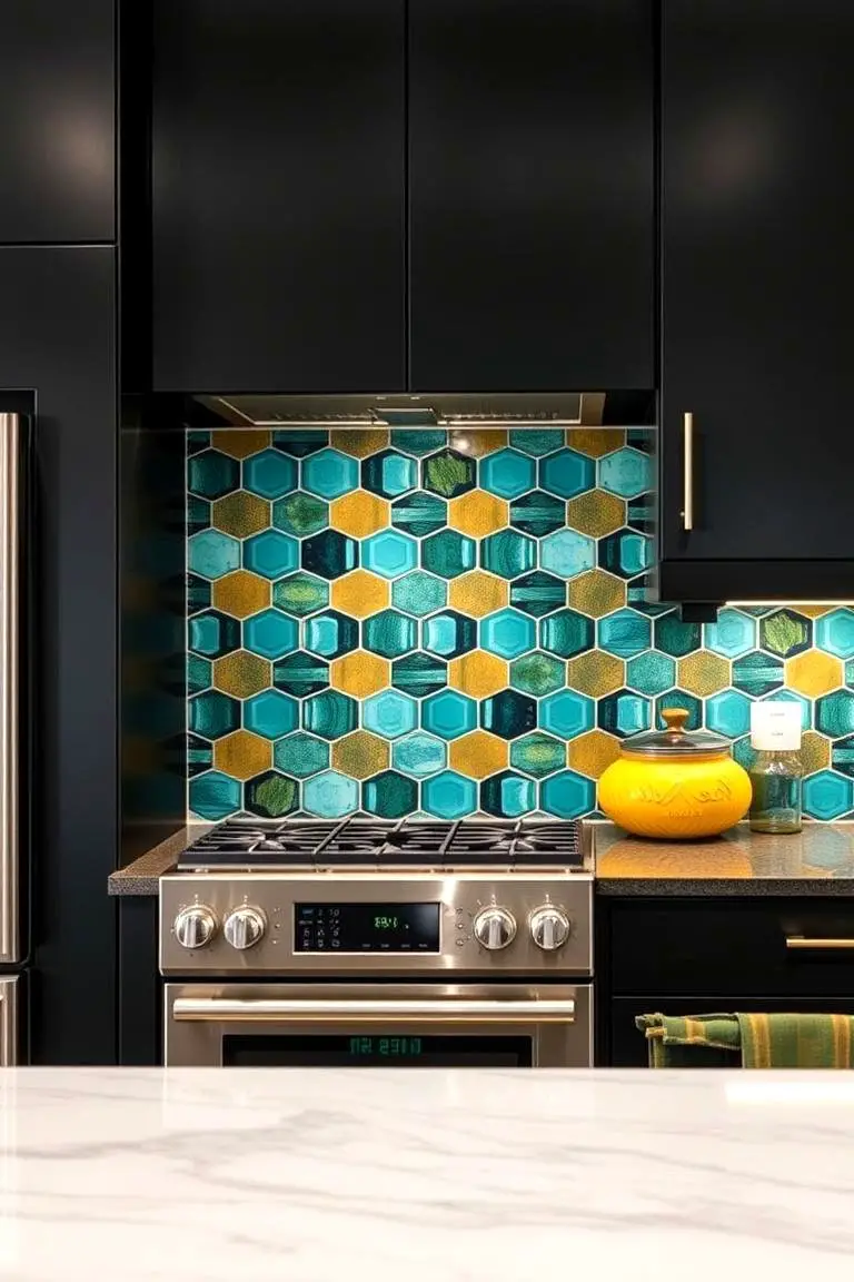 Bold Ceramic Tile Backsplash