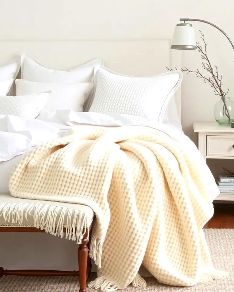 Cream Throw Blankets for Texture