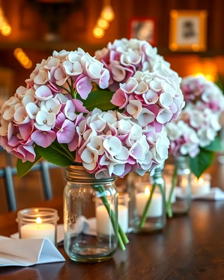 Mason Jar Hydrangea Charm