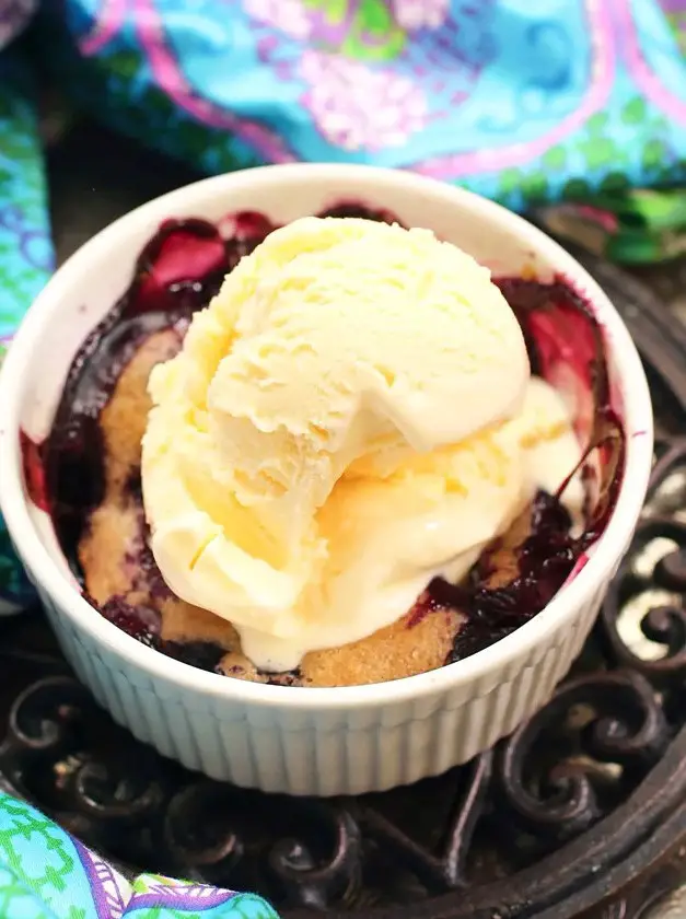 Blueberry Cobbler for One