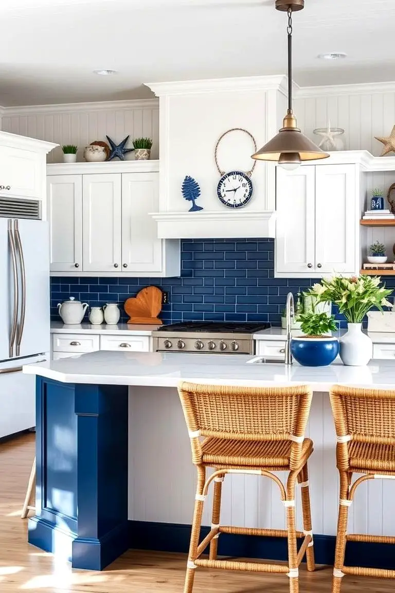 Coastal Inspired White Kitchen