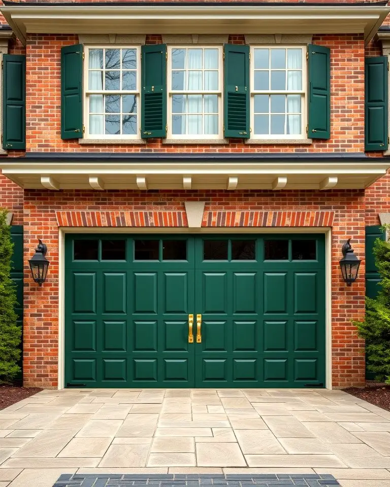 Hunter Green Garage Door for Classic Elegance