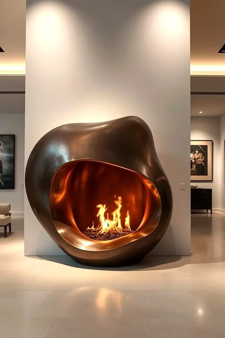 Sculptural Fireplace