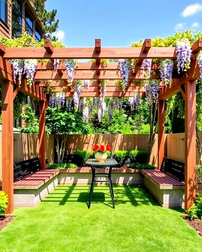 Pergola with Built-in Seating