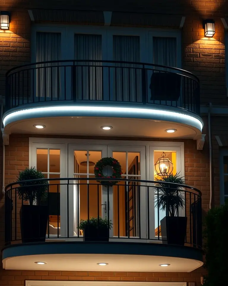 Juliet Balcony with Built-In Lighting