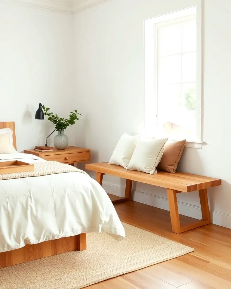 Sleek Wooden Bench for Minimalist Appeal