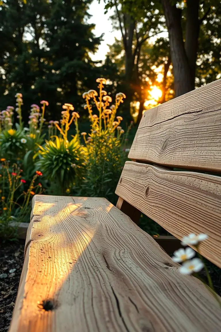 Rustic Wooden Garden Bench