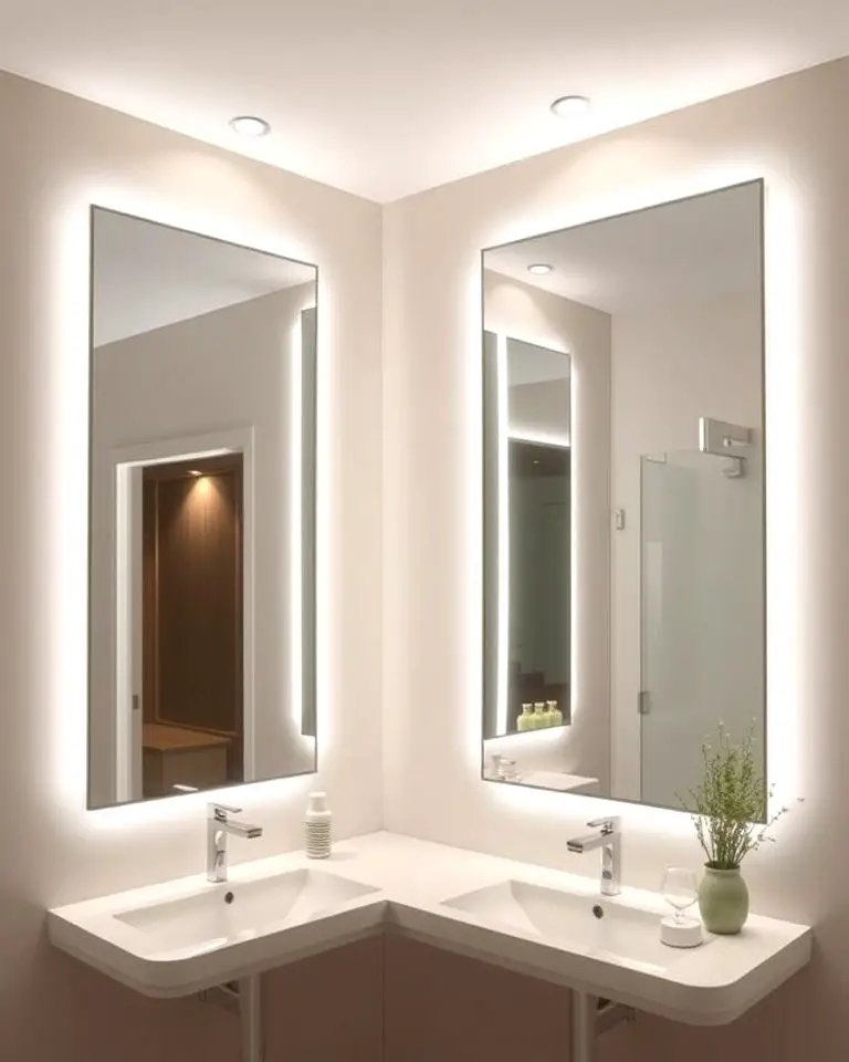 Backlit Mirrors for Subtle Glow