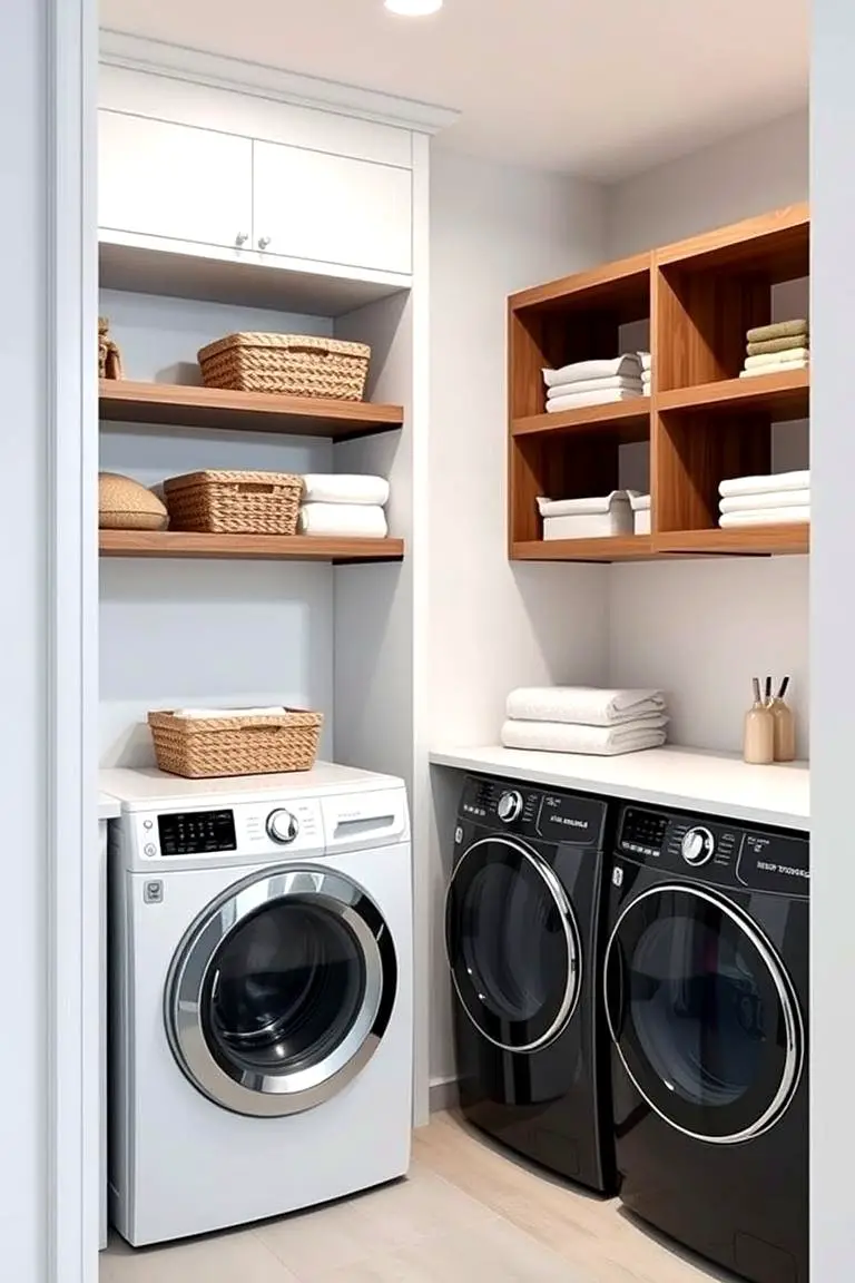 Adjustable Sliding Laundry Shelves