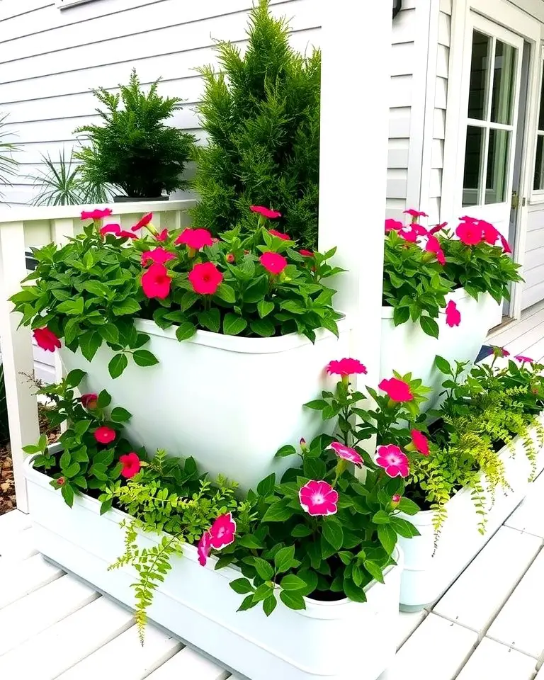 White Deck with Planter Boxes