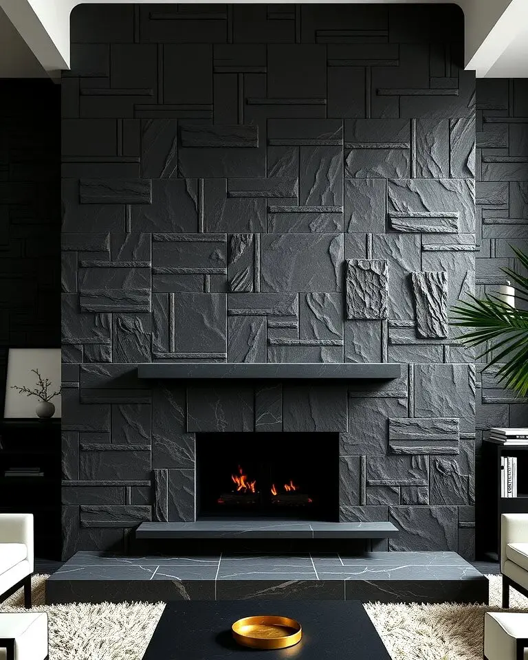 Dramatic Contrast with Dark Stone
