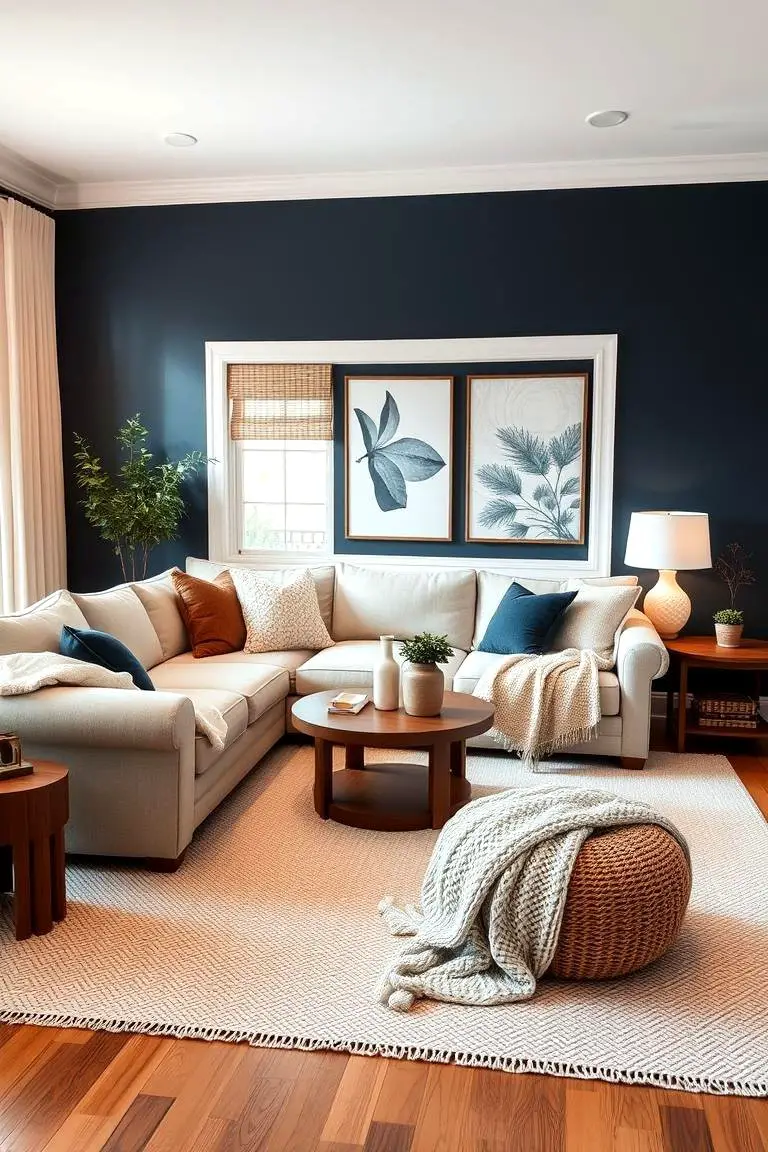 Navy Blue and Creamy Accents