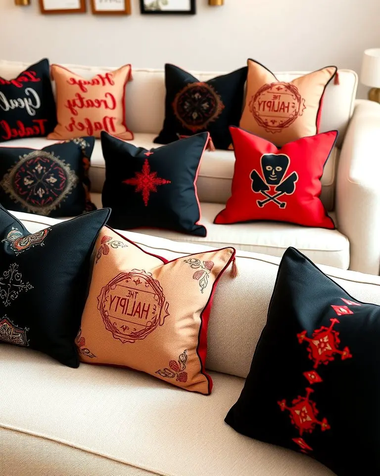 Black and Red Throw Pillows