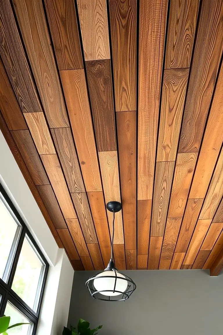 Eco-Friendly Reclaimed Wood Slat Ceiling