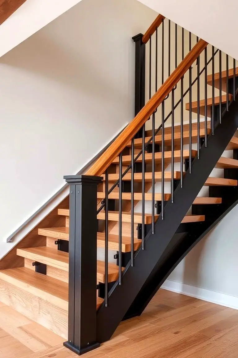 Mixed Material Wood & Metal Railing