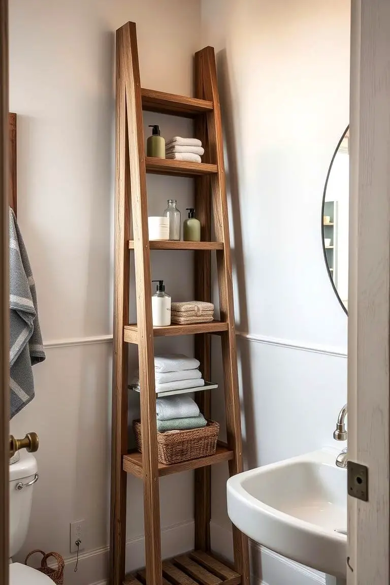 Rustic Ladder Shelf