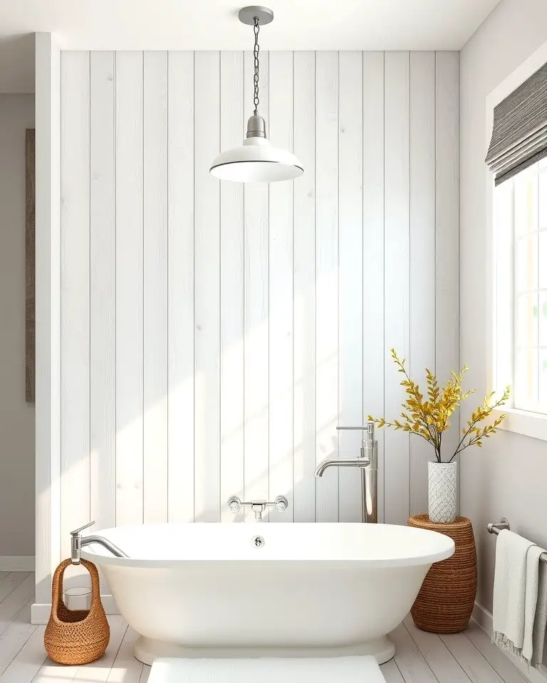 Whitewashed Wood Wall