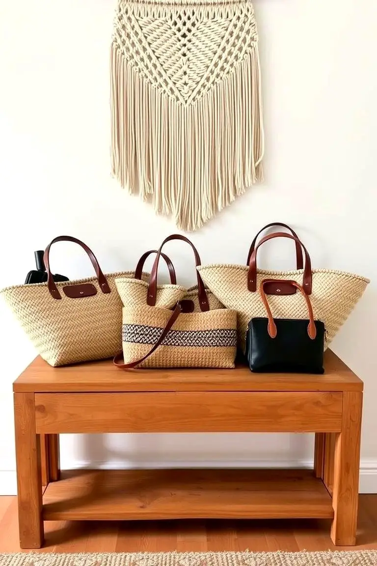 Decorative Basket Purse Storage