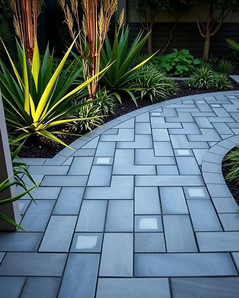 Geometric Stone Walkway